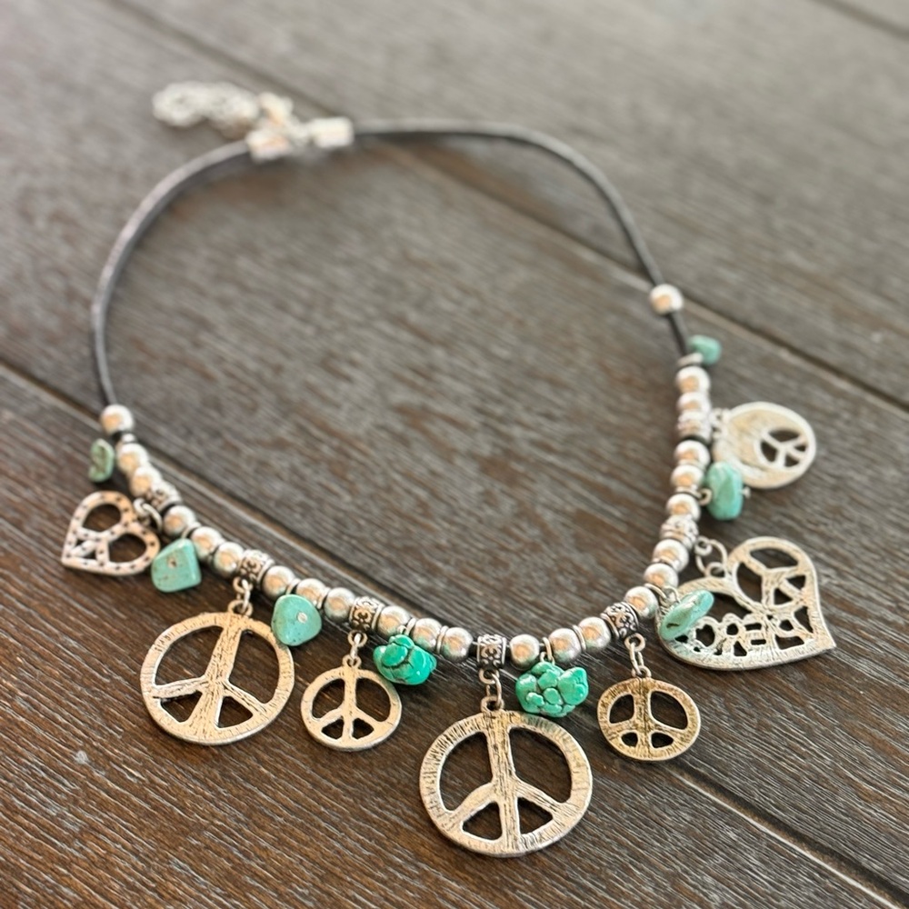 Peace Symbol Charm Necklace